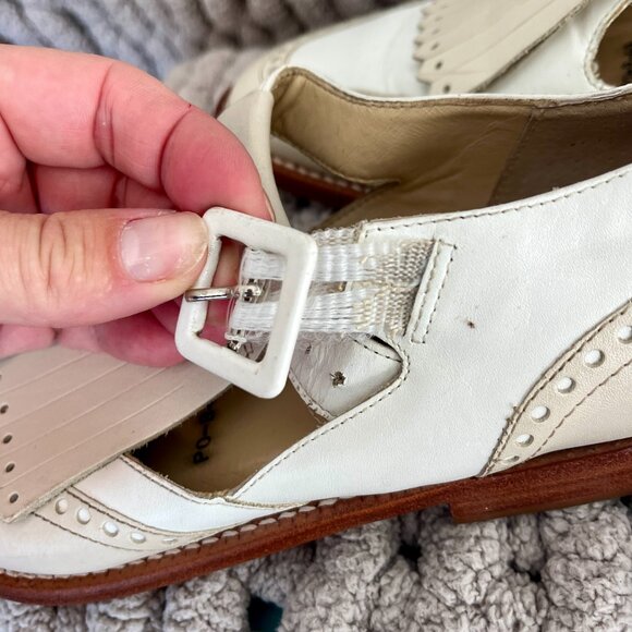 Kenneth Cole Kiltie Monk Strap Leather Loafers Vintage Cream Leather Size 8 - Picture 12 of 16